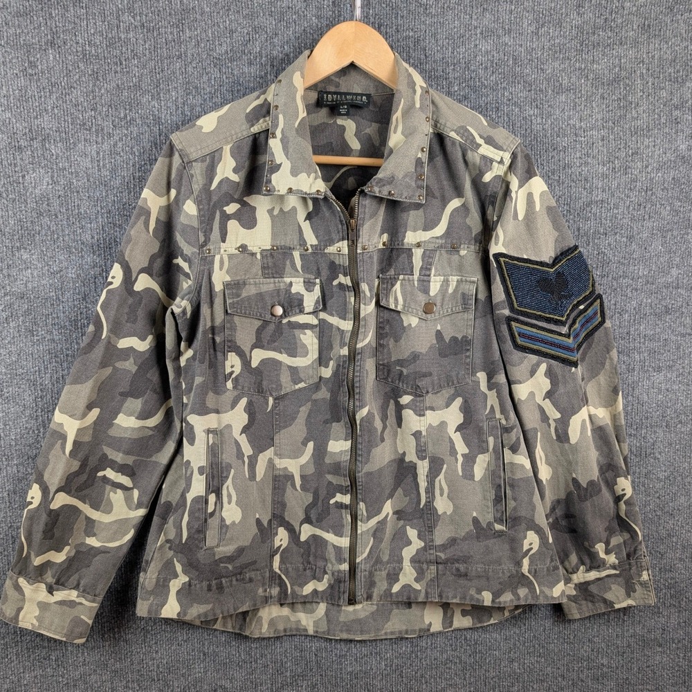 Idyllwind Camo Jacket L Beaded Studded Military Utility Miranda Lambert Shacket